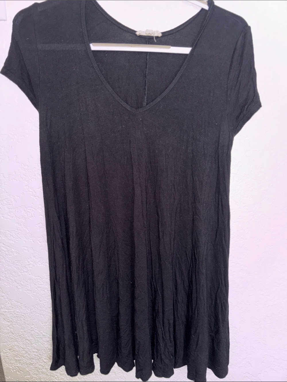 Rolla Coster Black V-Neck Short Sleeve Midi Swing Dress